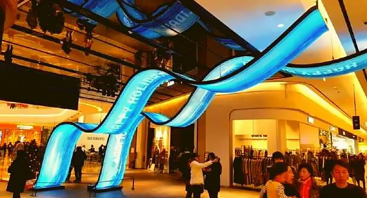 LED display in a mall by Crewnited